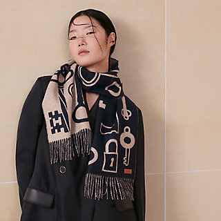 Casaque Porte-Clefs scarf - Blue | Hermès USA